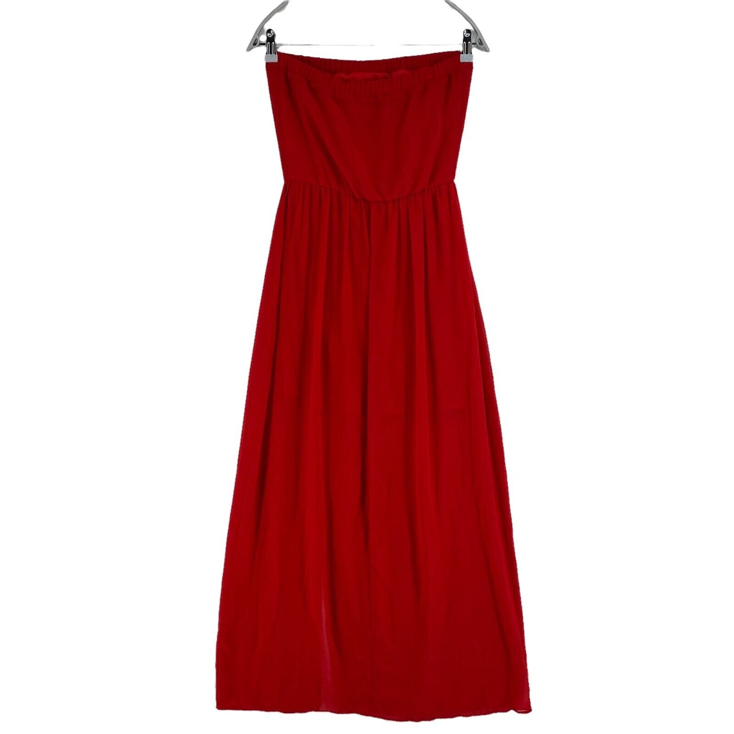 Stradivarius Red Strapless Off The Shoulders Maxi Dress Size M