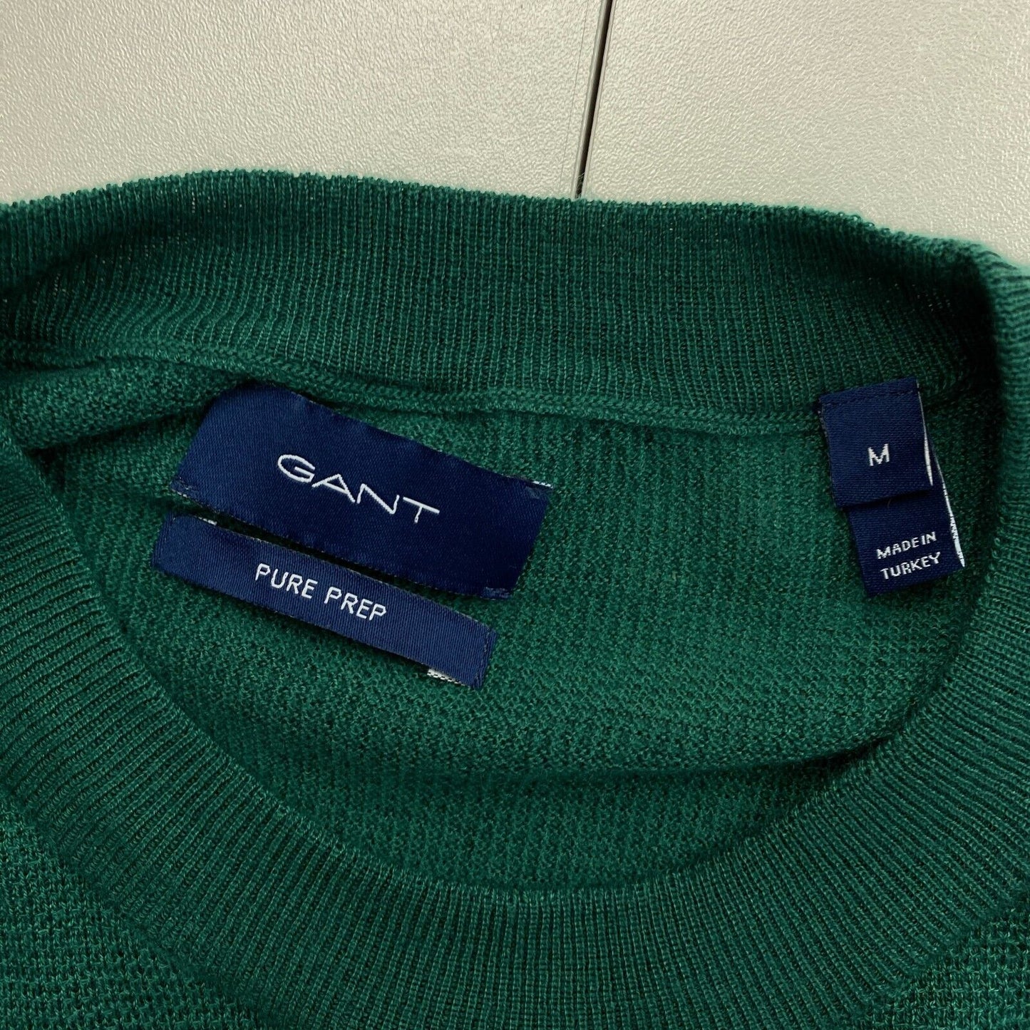 GANT Dunkelgrüner Pure Prep Pullover mit Rundhalsausschnitt, Größe M