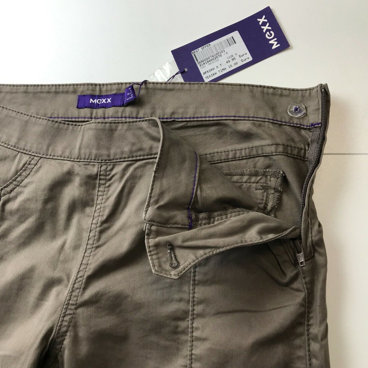 MEXX Women Brown Slim Tapered Fit Trousers Size EUR 36 UK 10 W30