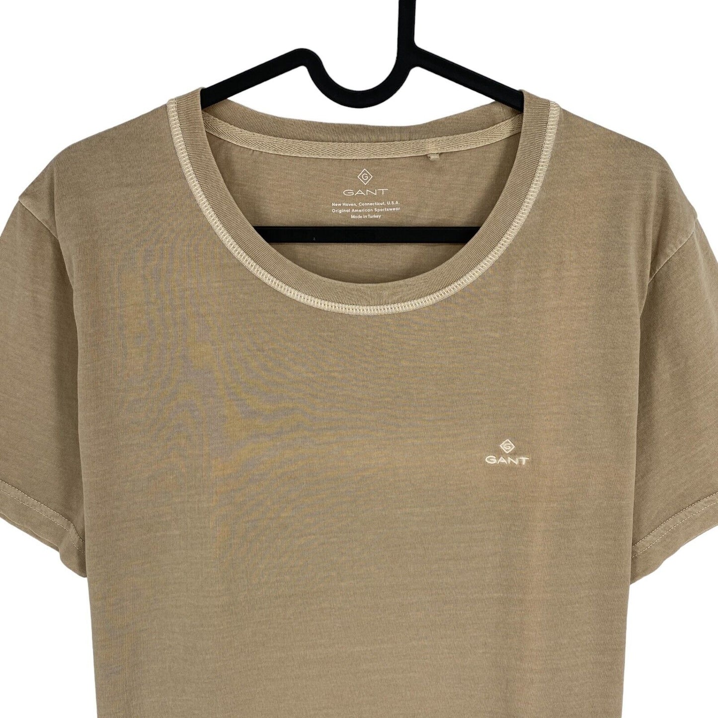 GANT Women Brown Sun Faded Crew Neck Short Sleeves T Shirt Size L