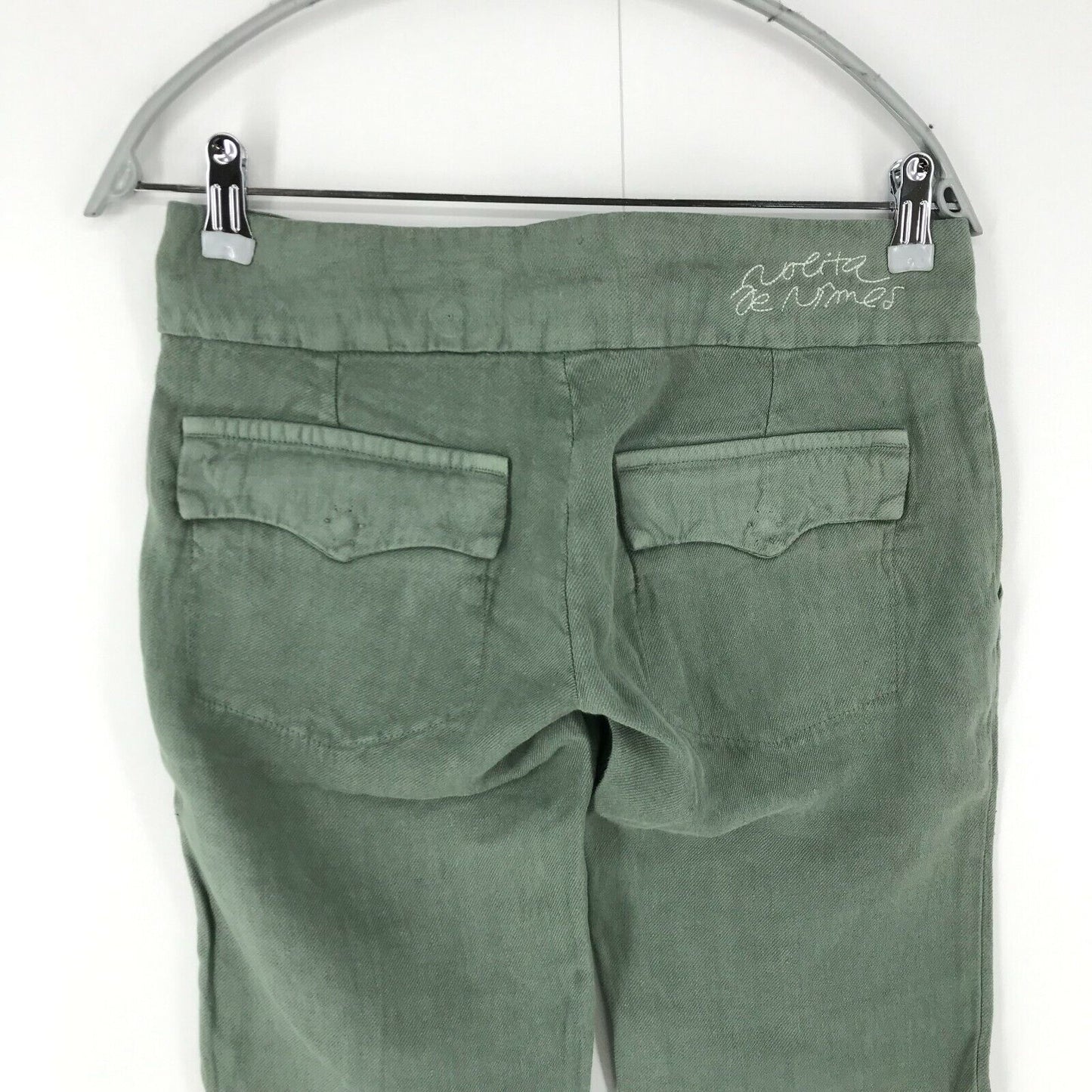 NOLITA De Nimes Women Green Regular Fit Linen Trousers Size 26 / W29