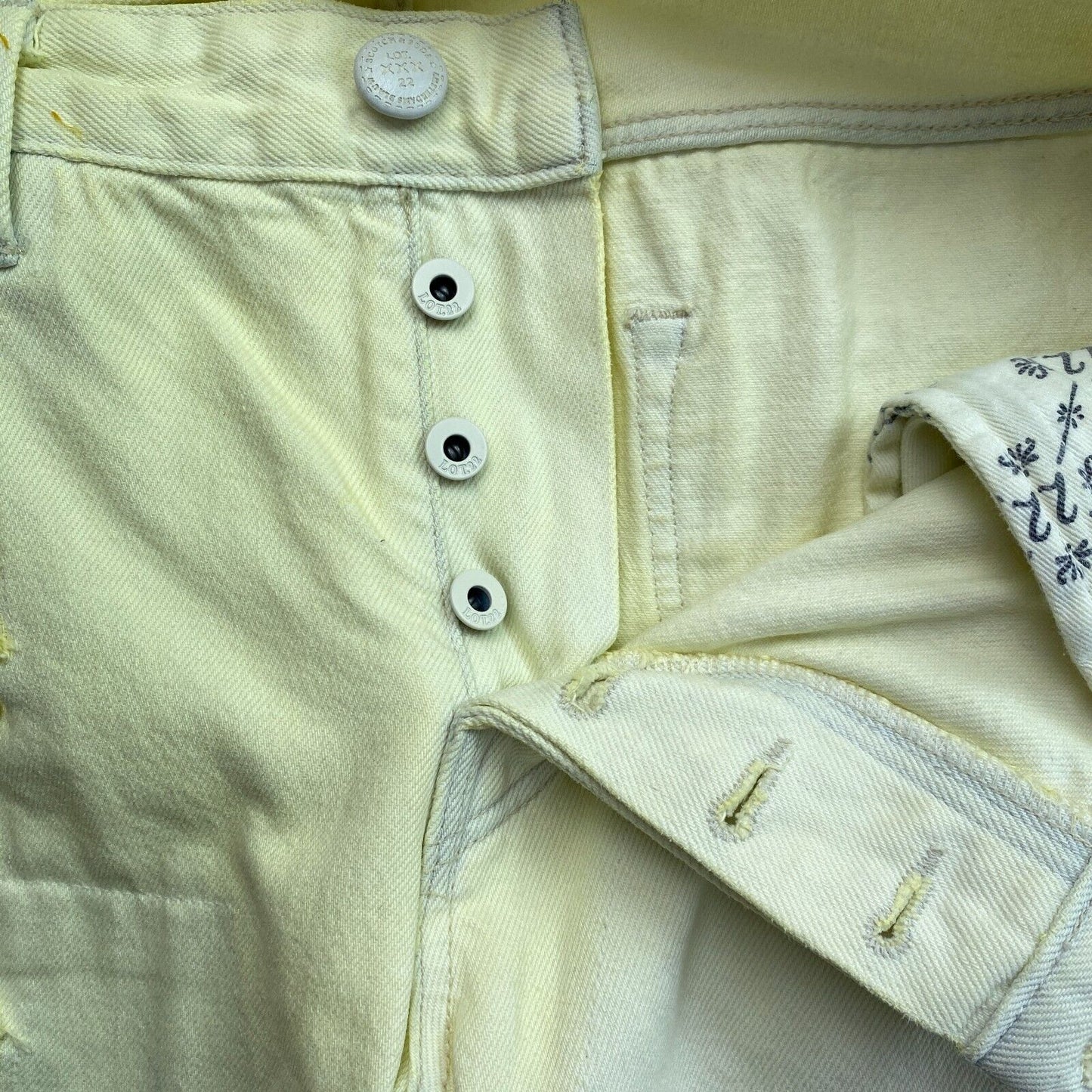 Scotch & Soda Greenish Yellow Ripped Straight Leg Slim Fit Jeans Size W34 L32