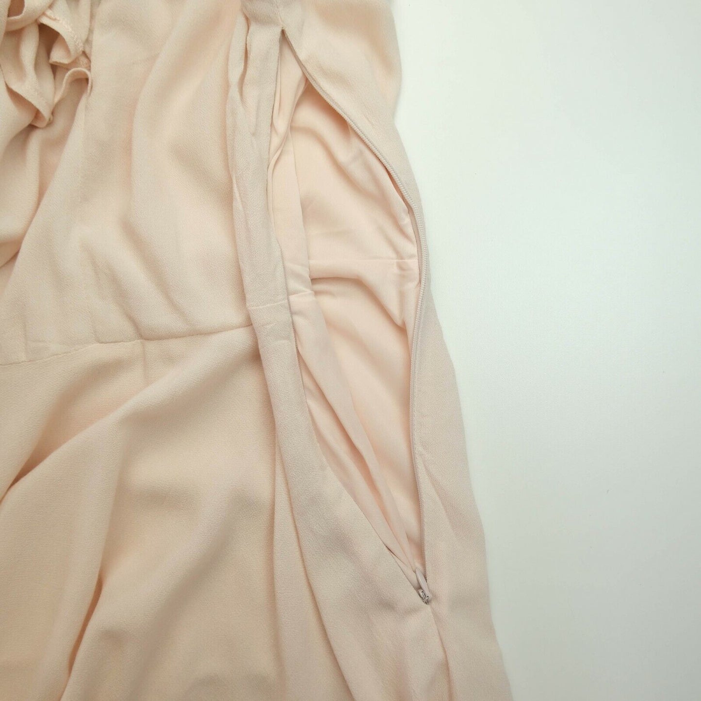 REVIEW Light Pink V Neck Flared Dress Size M