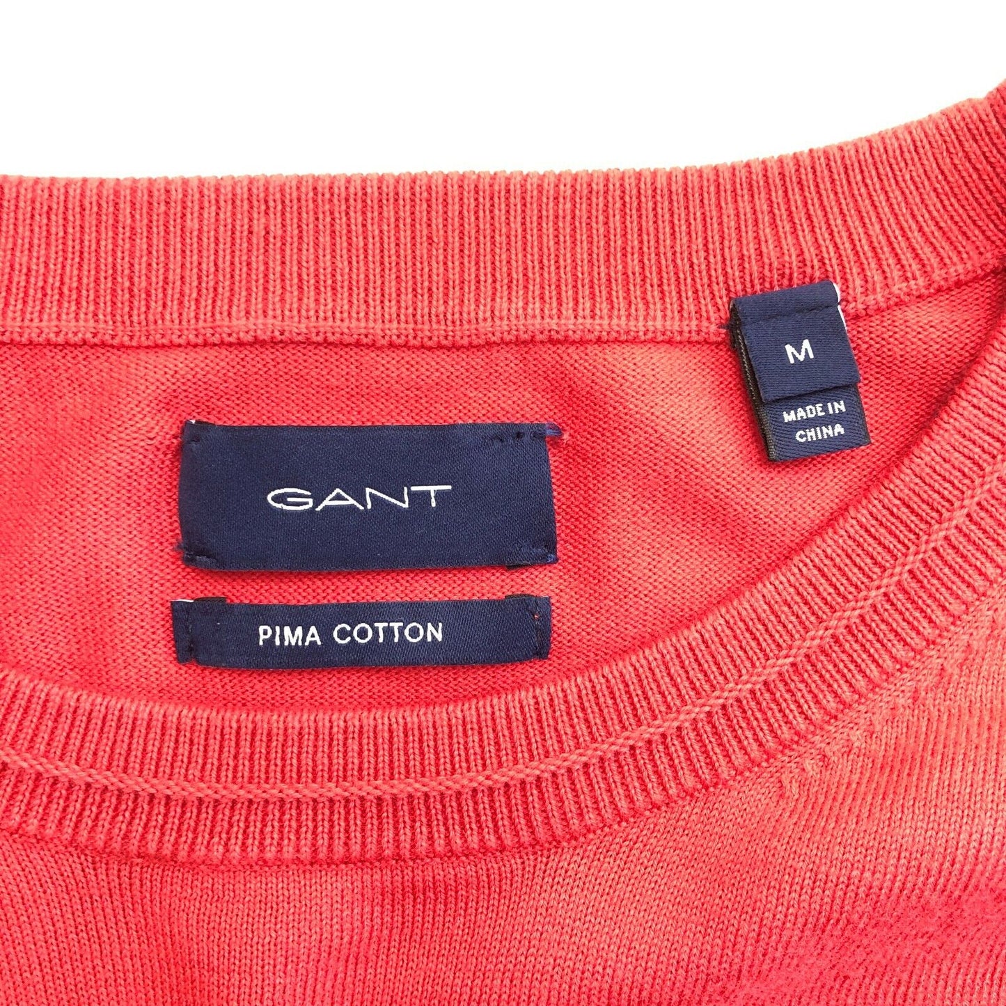 GANT Red Cotton Crew Neck Jumper Sweater Size M