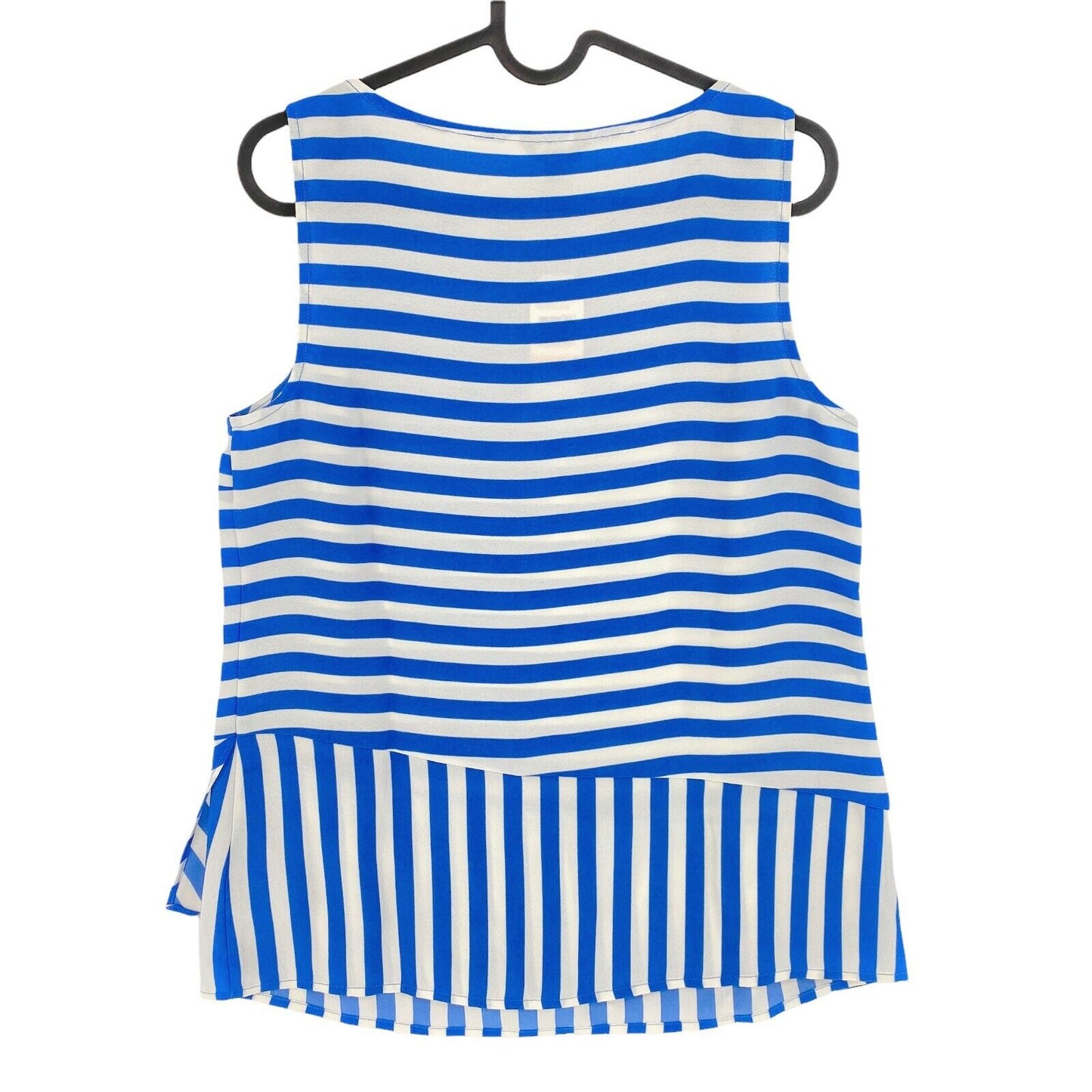 NAUTICA Blue Striped Crew Neck Sleeveless Blouse Top Size S