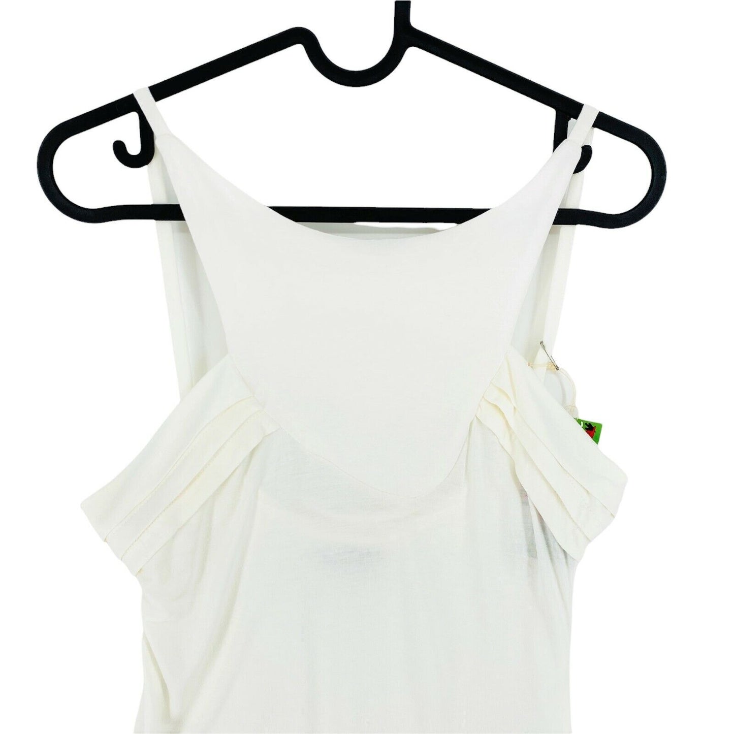 PARAMITA White High Neck Tank Top T Shirt Size S