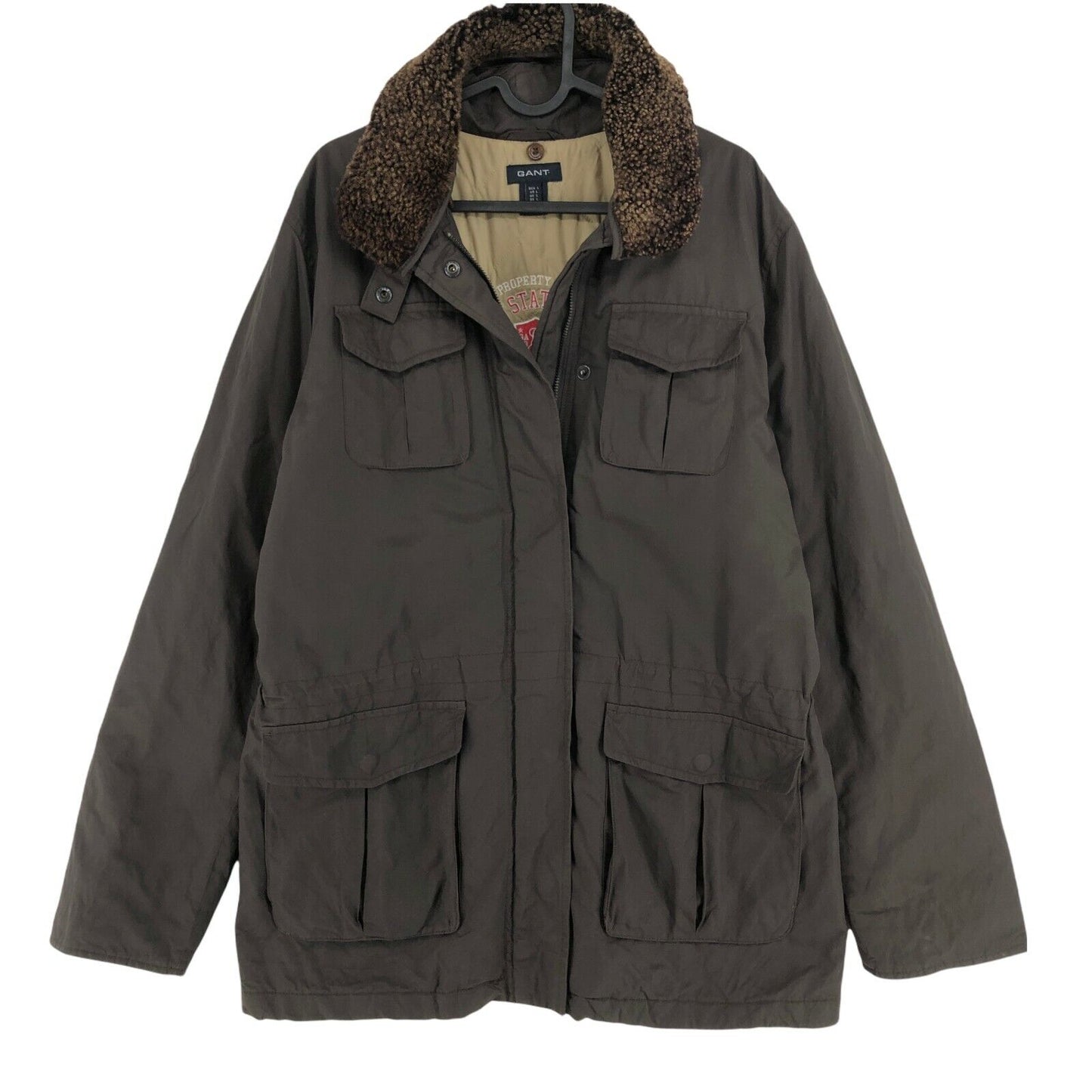 GANT Marron Foncé Zip Off Parka Veste Manteau Taille L