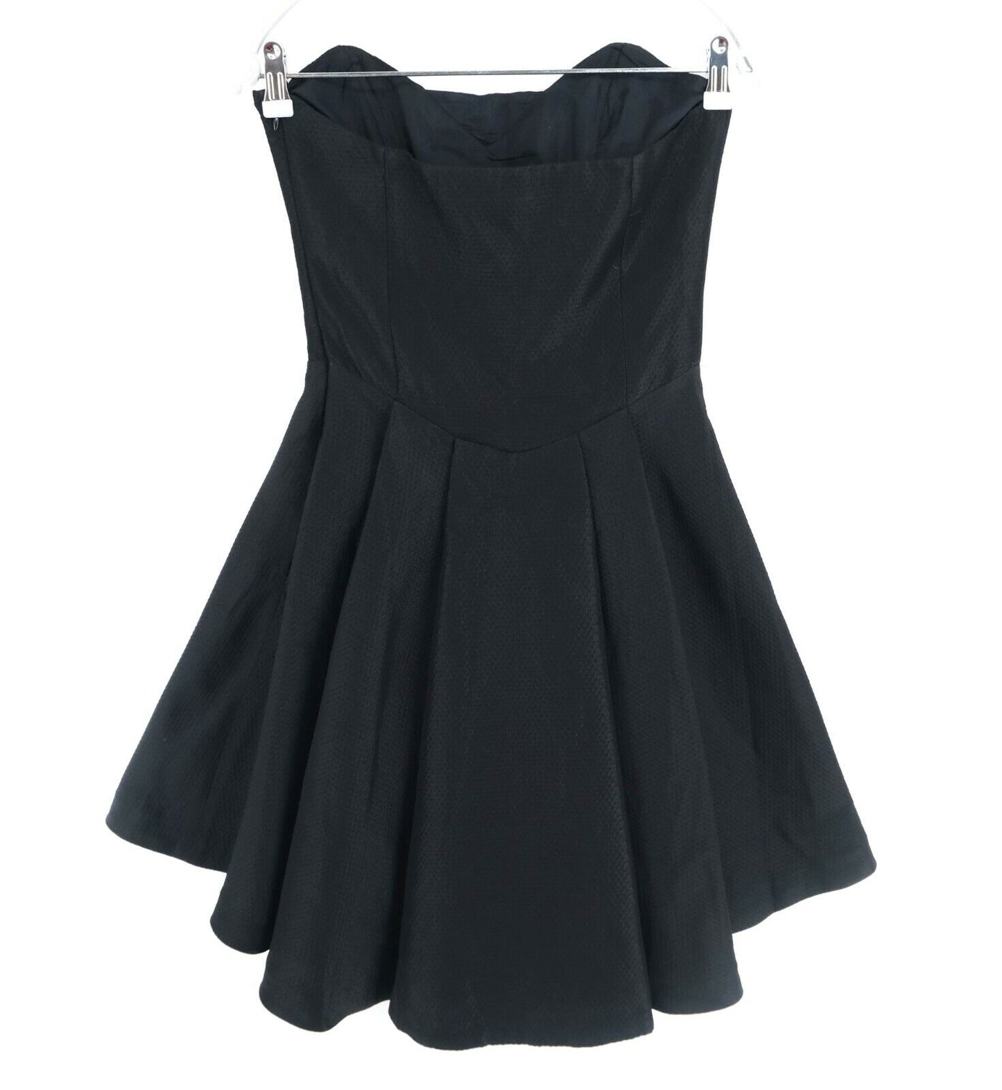 FRENCH CONNECTION Black Sweetheart Sleeveless Pleated Dress Size 8 - XS