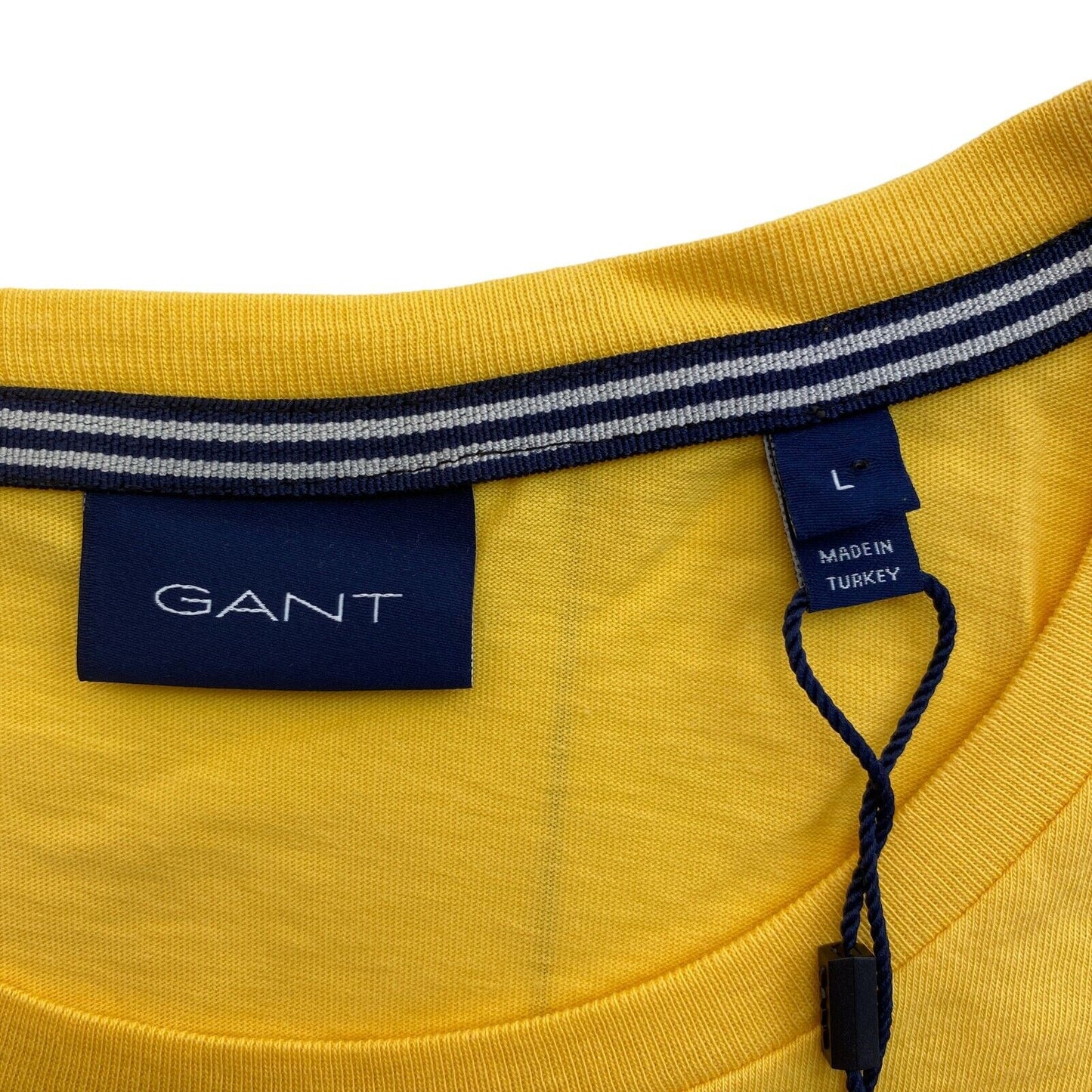 GANT Yellow Logo Crew Neck T Shirt Size L