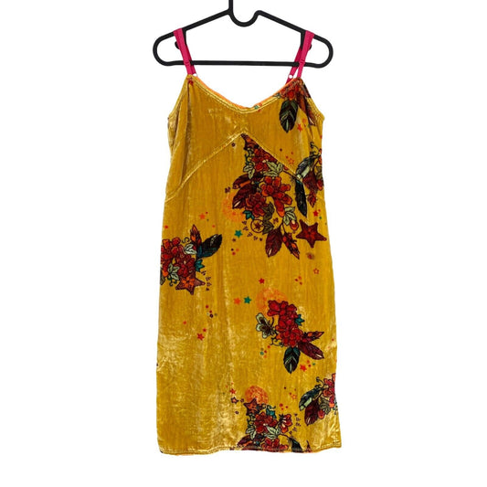 ODD MOLLY Women Yellow Floral Chichi Tank Dress Size 0 / XS