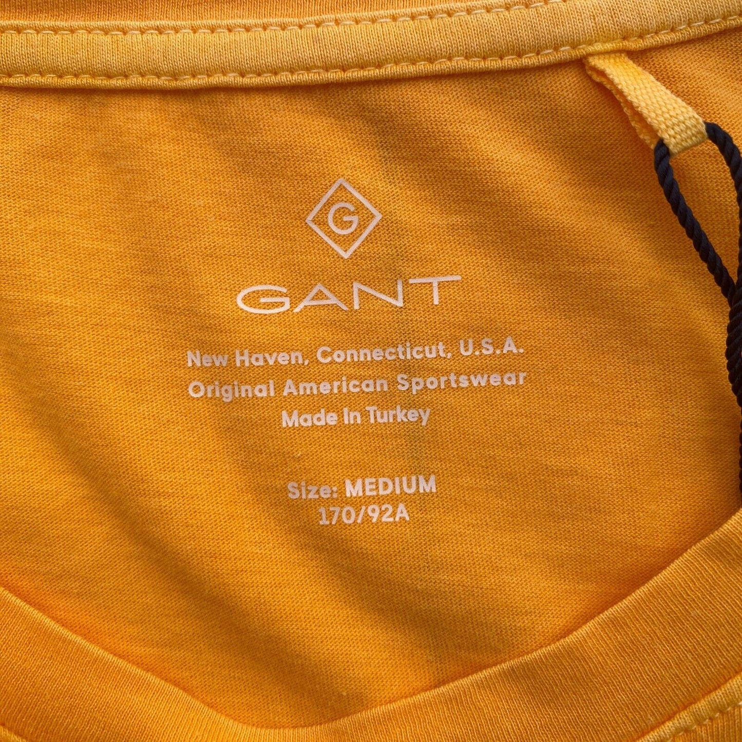 GANT Men Yellow Sun Faded Crew Neck Short Sleeves T Shirt Size M