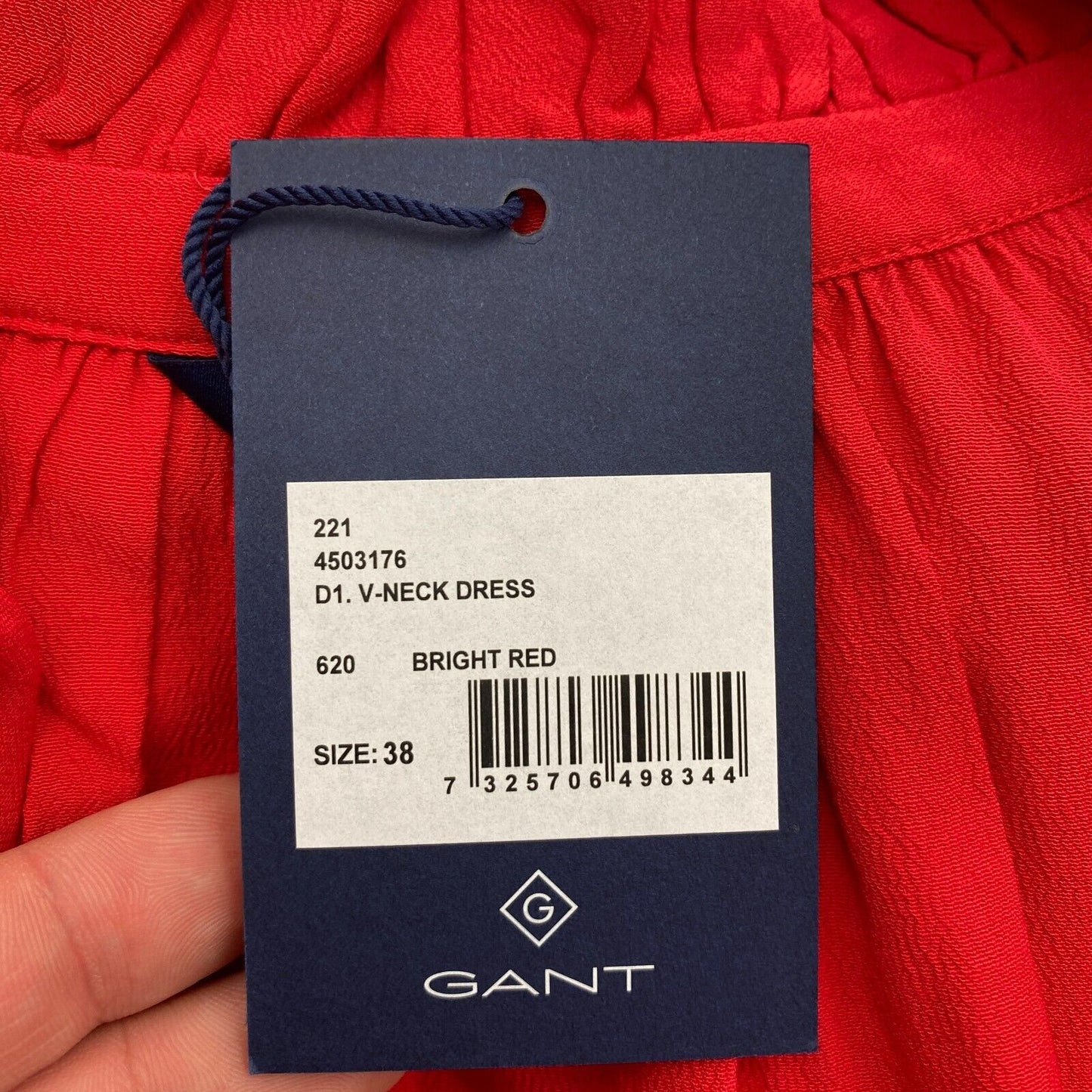 GANT Women Red V Neck Flared Dress Size EU 38 UK 10 US 8