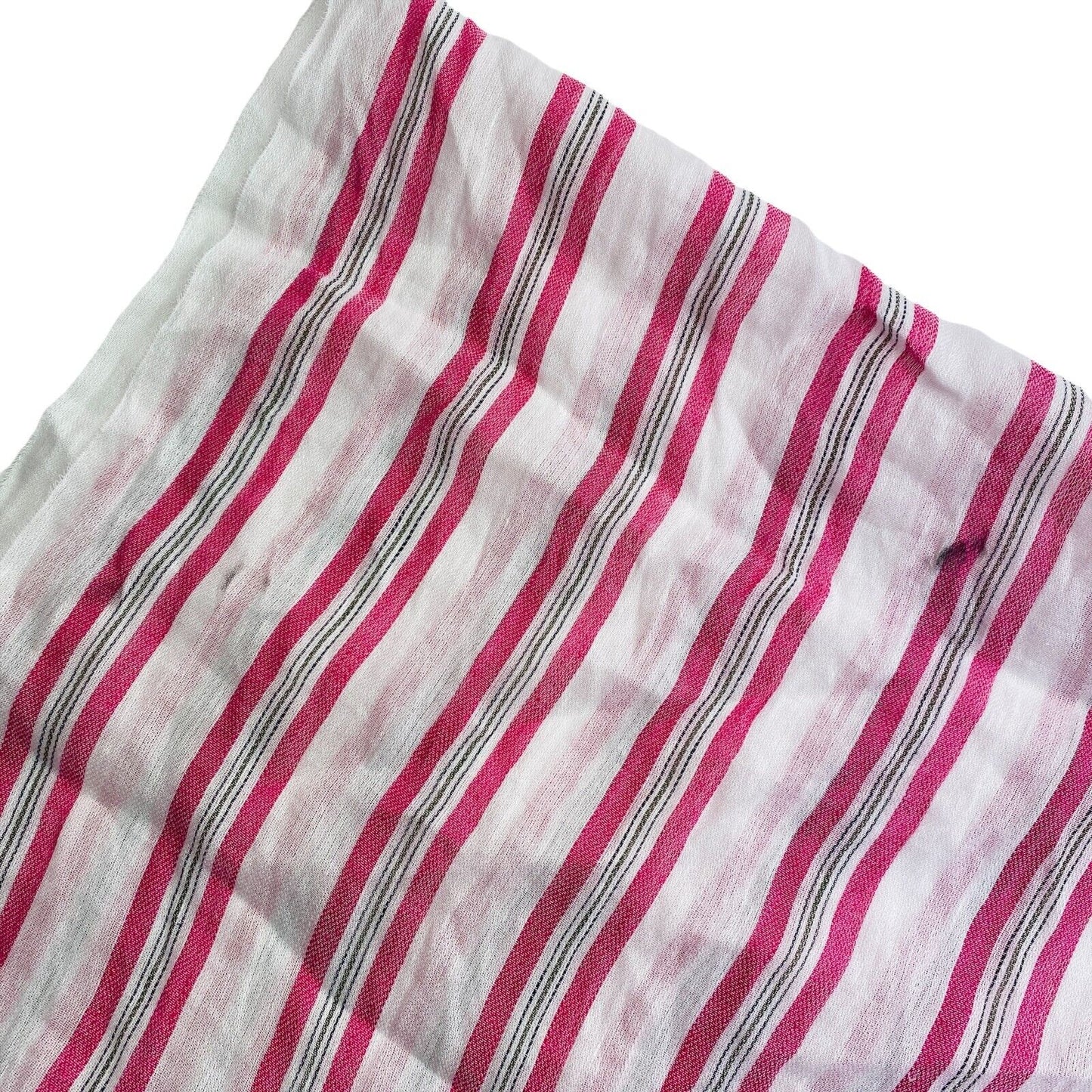 GANT White Striped Linen Cotton Blend Scarf Shawl