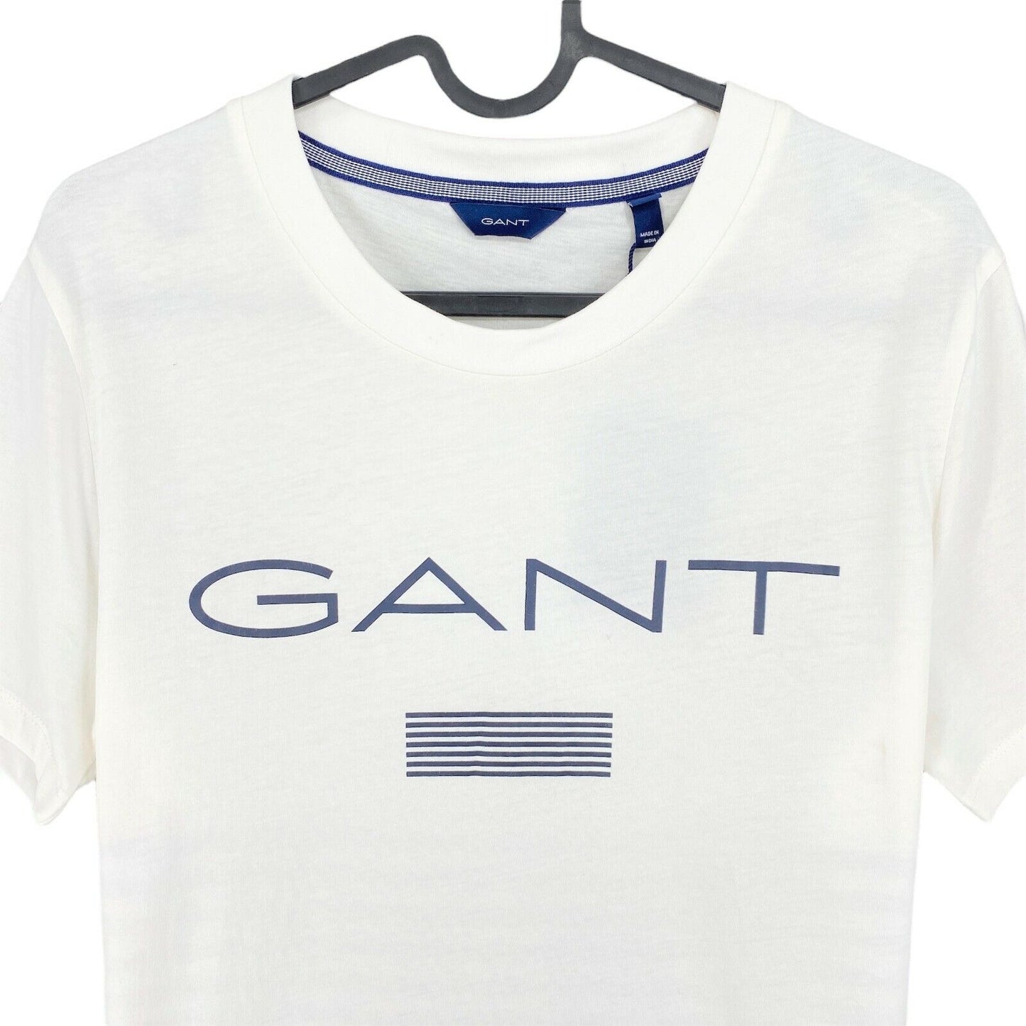 GANT White Stripes Crew Neck T Shirt Size M