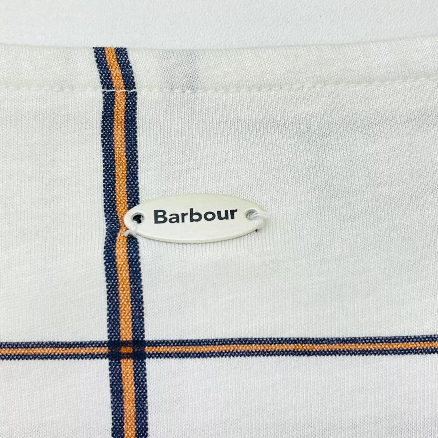 Barbour Women Cream White Cloud Check Top Shirt Blouse Size EU 40 UK 14 US 10