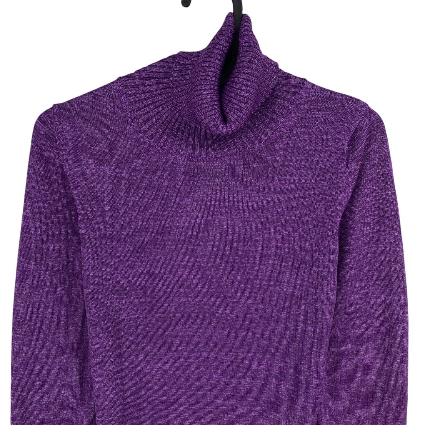 Mango MNG Women Purple Lurex High Neck Sweater Jumper Size S