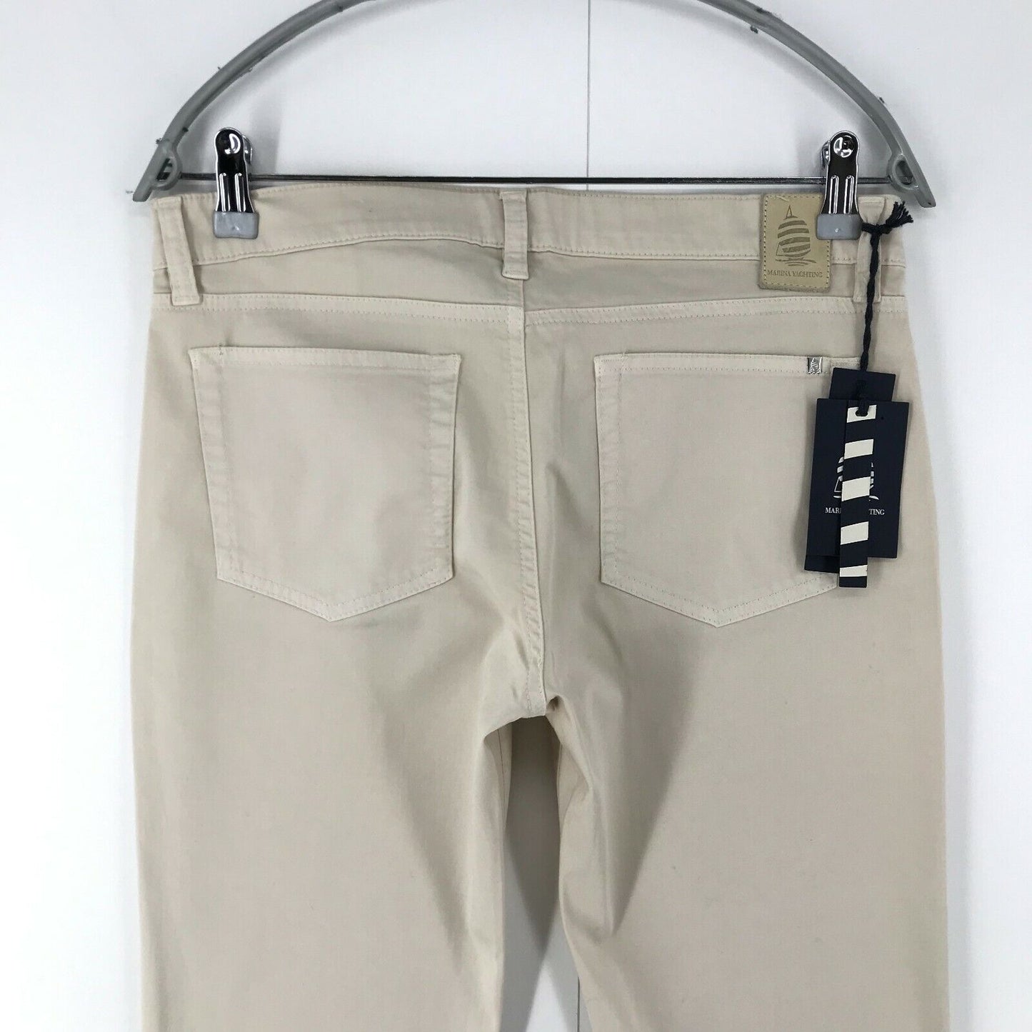 MARINA YACHTING Women Beige Regular Fit Chino Trousers Size W28