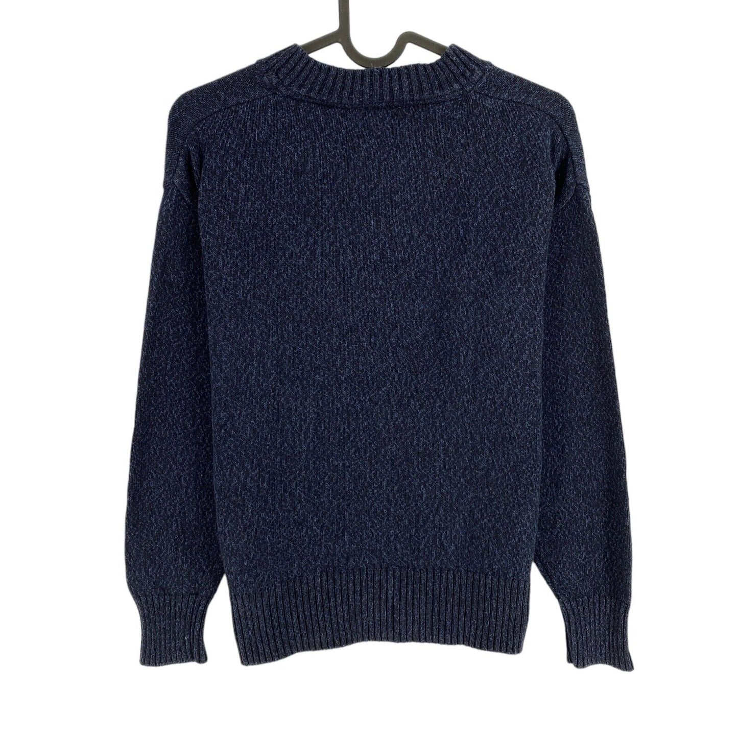 GANT Bleu Marine Logo 100% Coton Pull Col Ras Du Cou Pull Taille XS