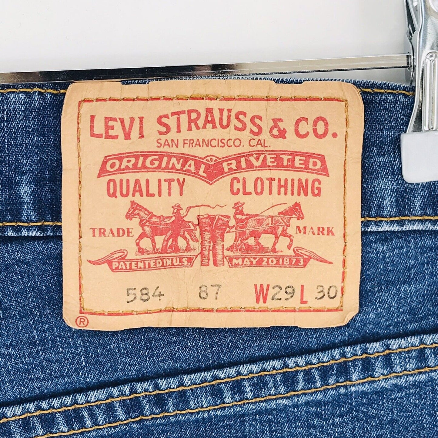 Vintage Levi's 584 87 Women Blue Stretch Regular Bootcut Fit Moms Jeans W29 L32