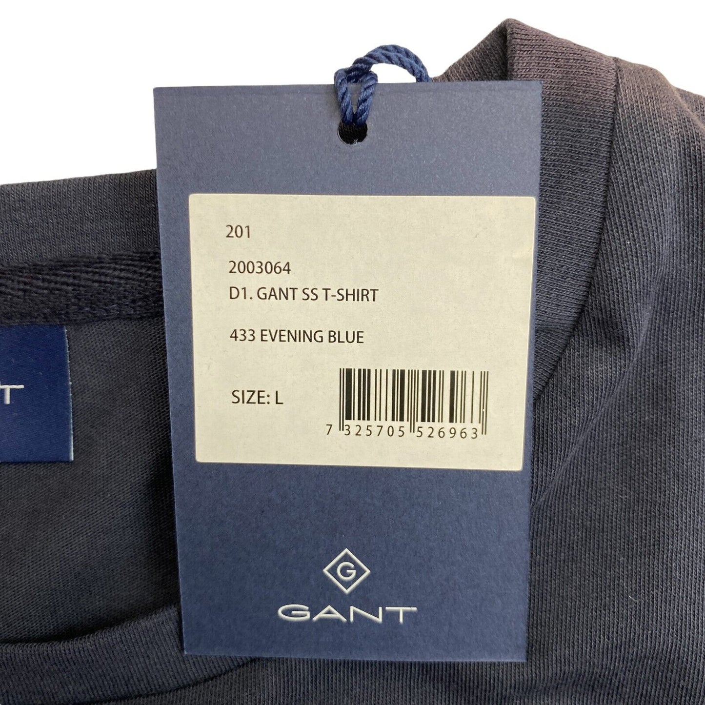 GANT T-Shirt mit Rundhalsausschnitt und Logo, Marineblau, Größe L