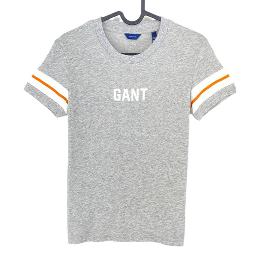 GANT Grey Graphic Block Stripe Crew Neck T Shirt Size XS