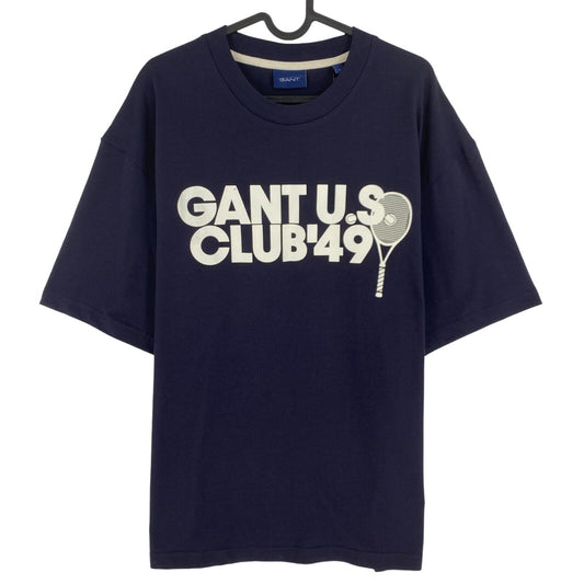 GANT, Marineblaues Racquet Club T-Shirt mit Rundhalsausschnitt, Größe L