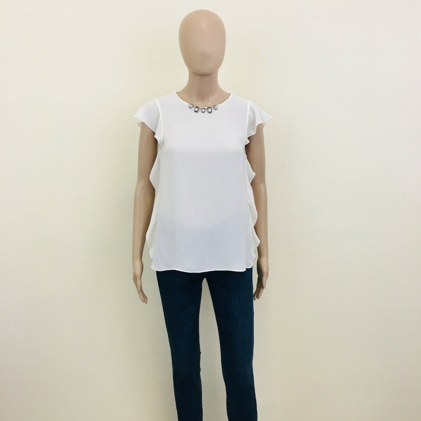 ZARA Milk White Blouse Shirt Top Size XS M