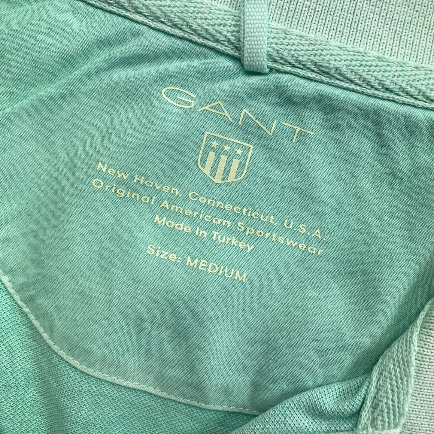 GANT Polo Pique Ruger blanchi au soleil vert clair taille M