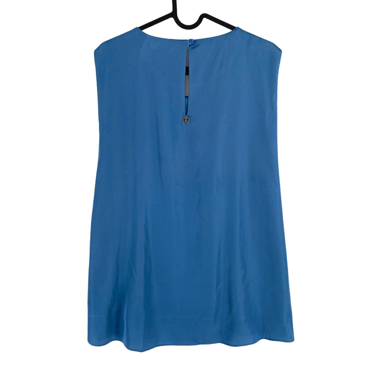 Rinascimento Women Blue Crew Neck Sleeveless Blouse Size 54 EU 50 UK 22 US 20