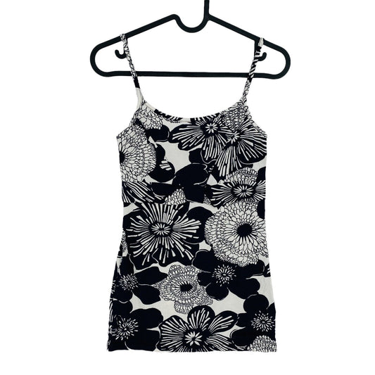 VUE SUR MER Tanktop aus Jersey mit Blumenmuster, ärmellos, Rundhalsausschnitt, weiß, Größe 1/S