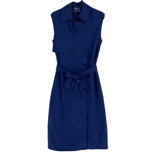 TOMMY HILFIGER Women Blue JAMILA Sleeveless Trench Dress Size EU 36 UK 8 US 4