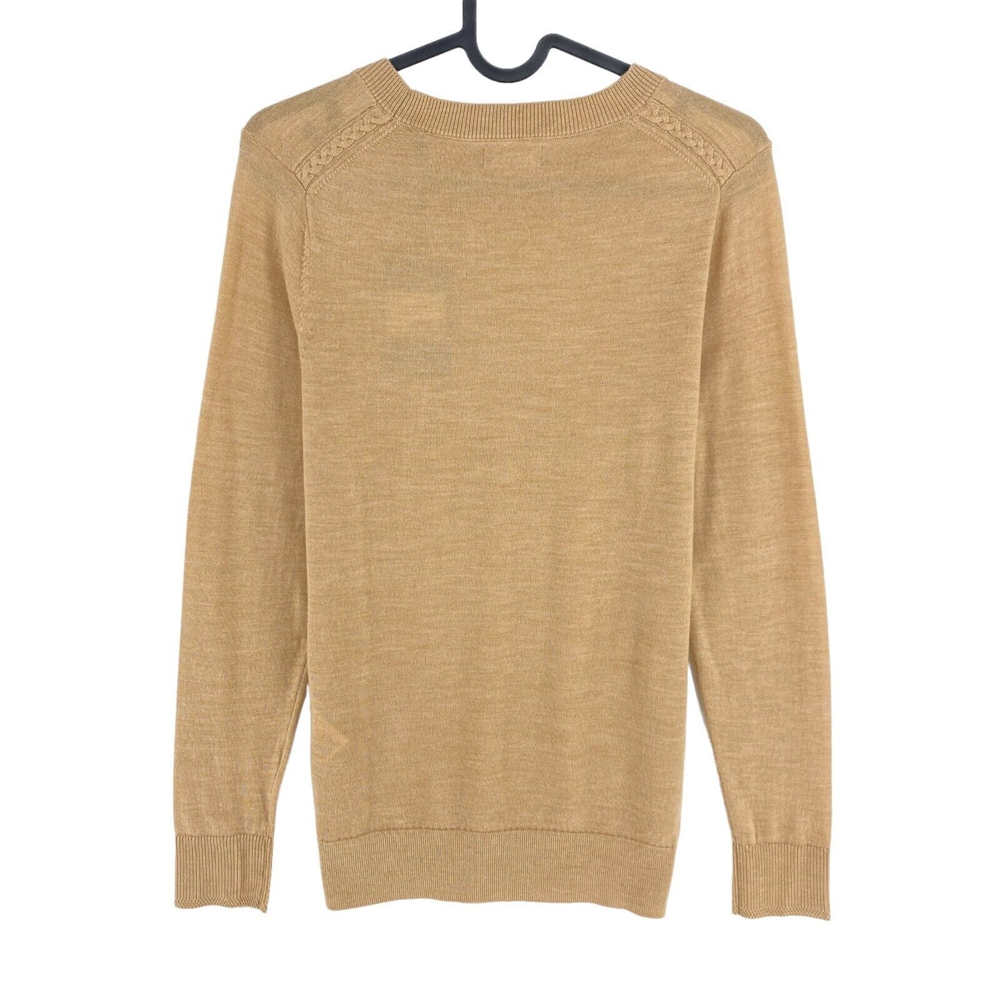 GANT Brauner Pullover mit Rundhalsausschnitt, 100 % Wolle, Größe XS