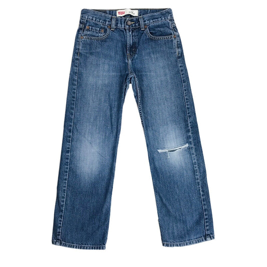 vintage Levi’s 550 Boys Bleu Coupe droite décontractée Jean déchiré 14 Reg / W27 L27