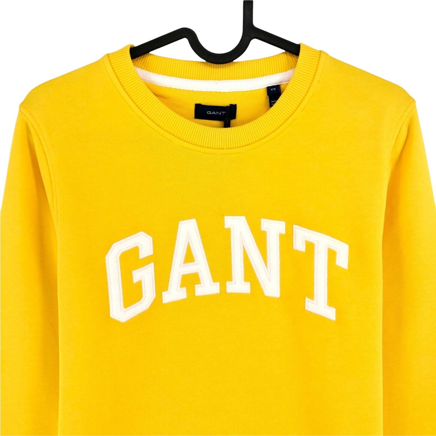 RRP €99 GANT Yellow Crew Neck Arch Logo Jumper Sweater Size XS