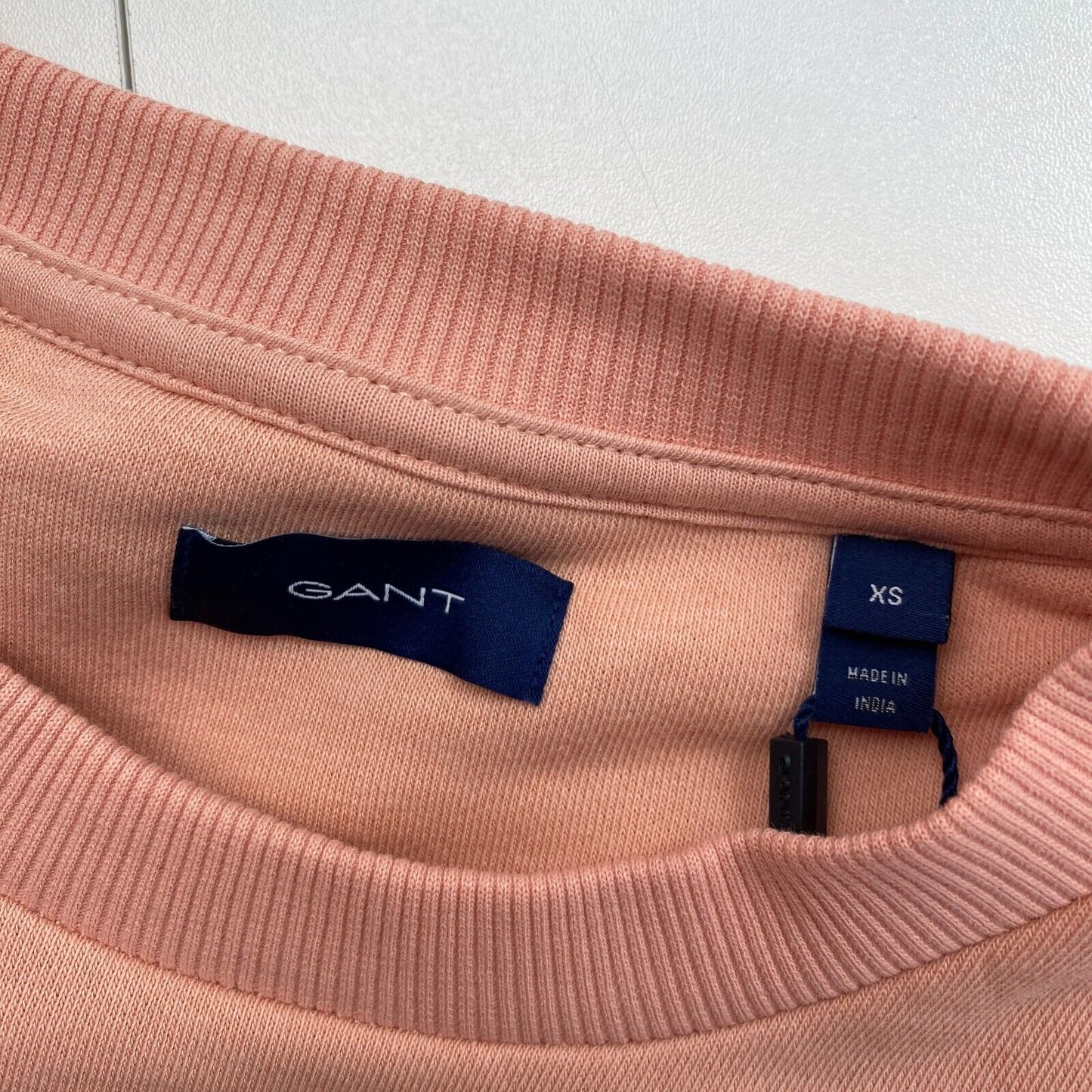 GANT Pinkish Orange Tonal Archive Shield Crew Neck Sweater Jumper Size XS