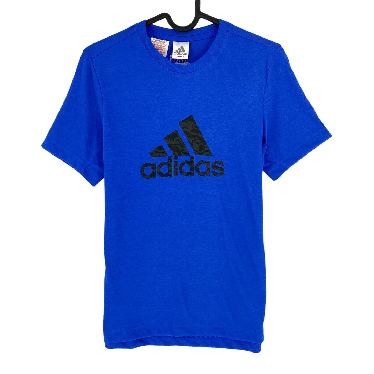 Adidas Climalite Youth Boys Blue Prime Logo Crew Neck T-shirt Taille 11-12 ans