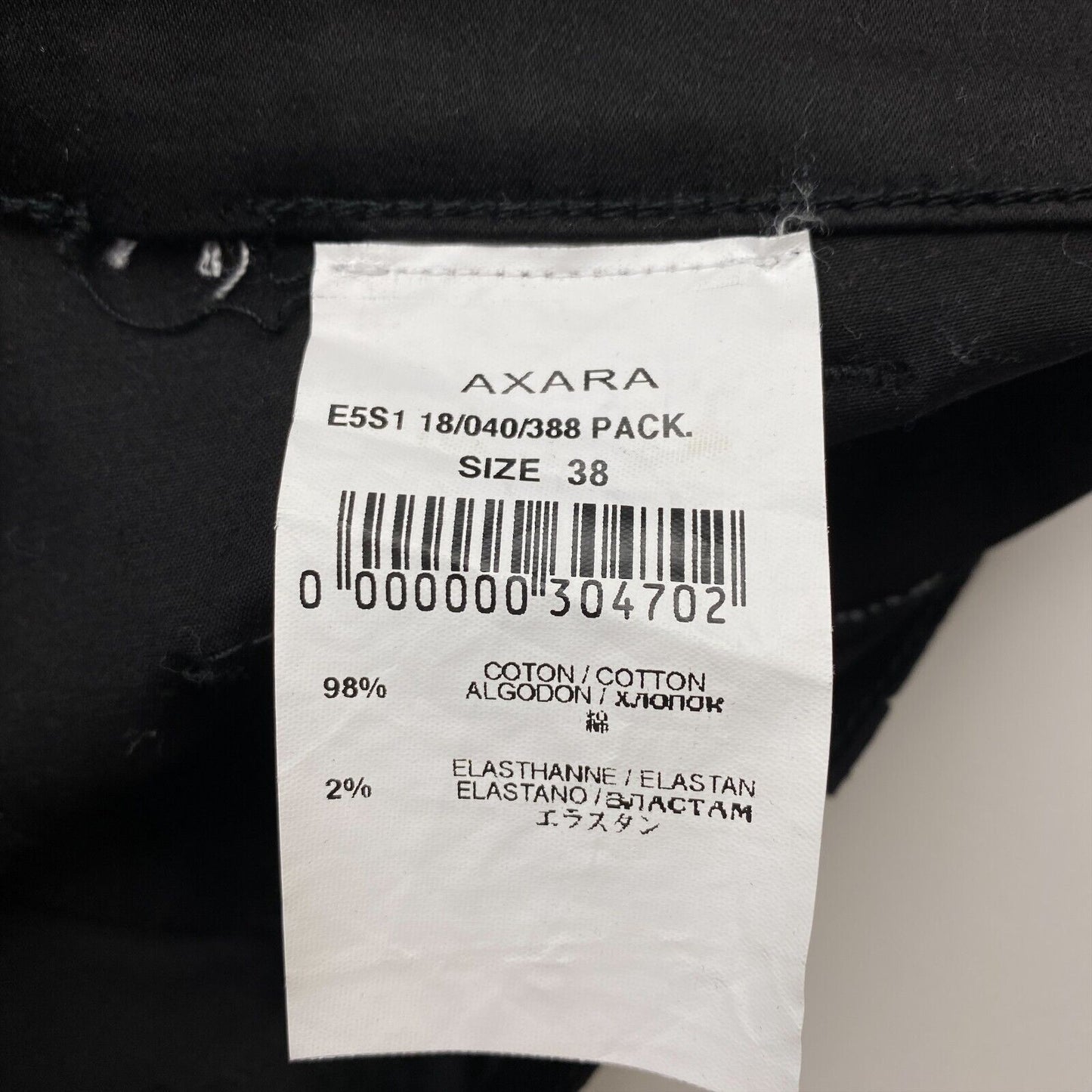 AXARA JEANS Schwarzer gerader Bleistiftrock aus Baumwollmischung, Größe EU 38 UK 10 US 6