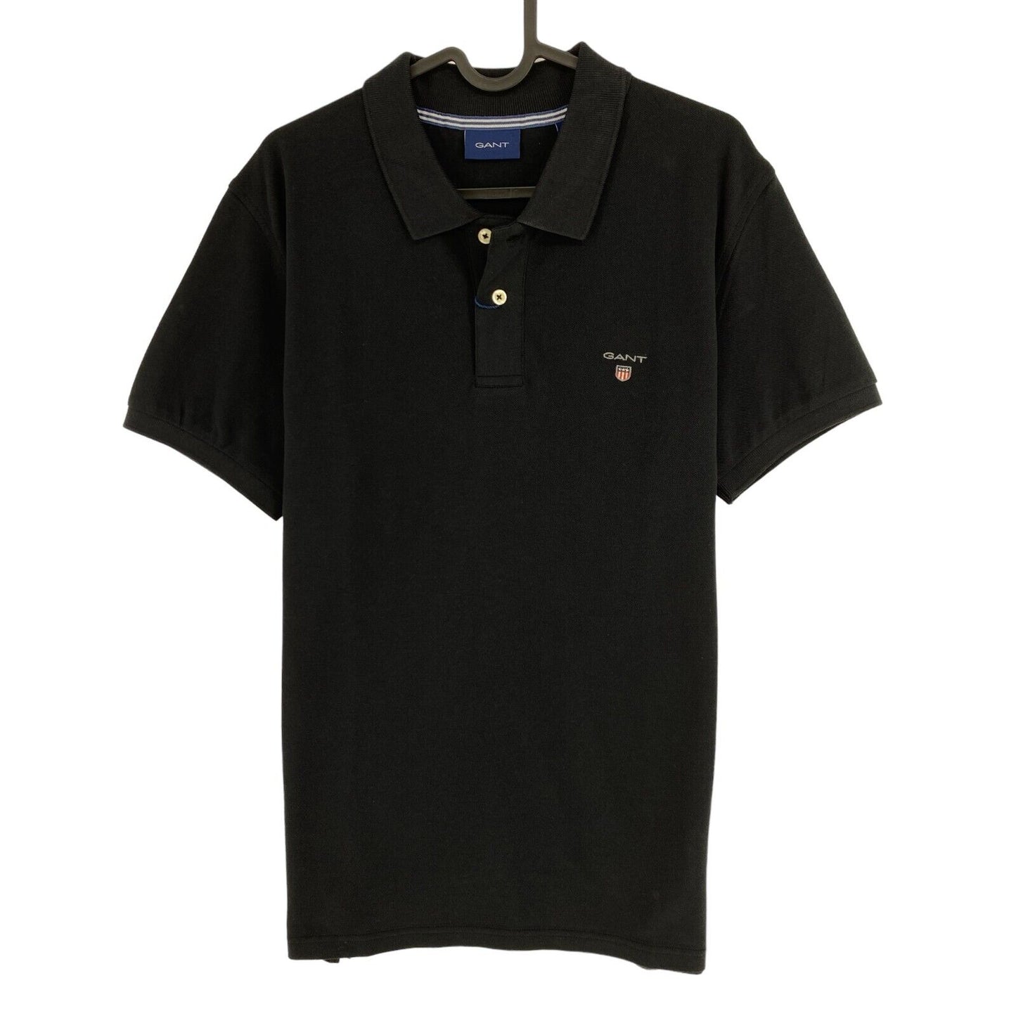 GANT Black Pique Rugger Polo Shirt Size L