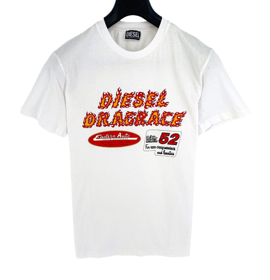 DIESEL Men White T-DIEGOR-C7 Crew Neck Short Sleeves T Shirt Size 2XL XXL