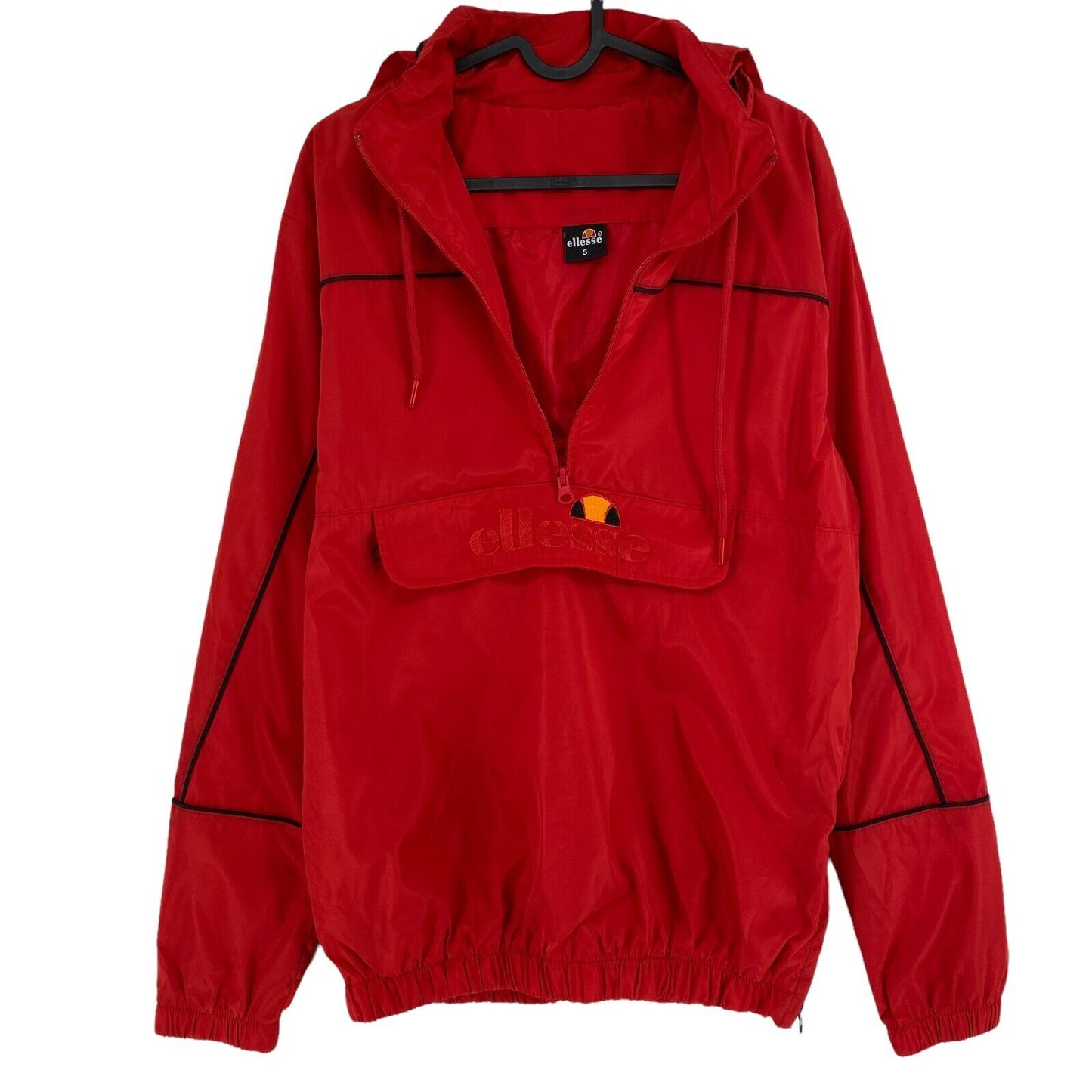 Ellesse Red Hooded Pullover Anorak Jacket Size S