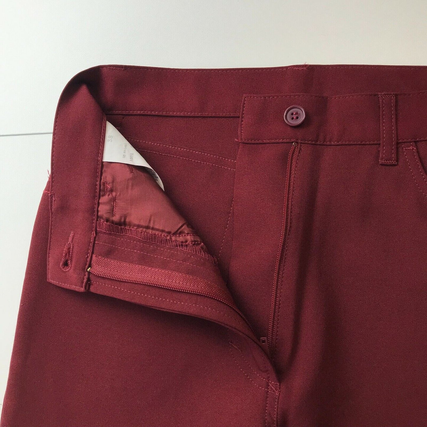 UNITED COLORS OF BENETTON Women Bordeaux Red Slim Fit Trousers Size EUR 38 W24