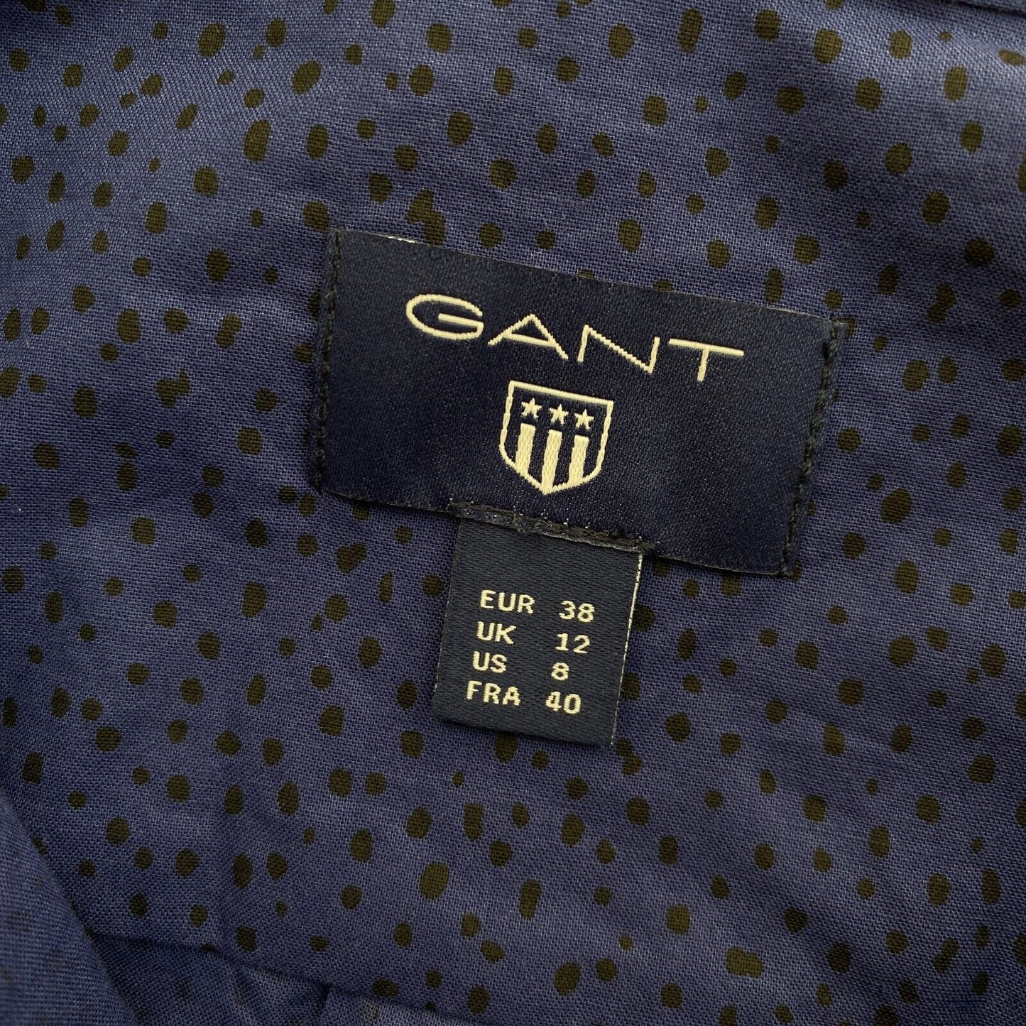 GANT Chemise à pois en voile bleu foncé taille EU 38 UK 12 US 8