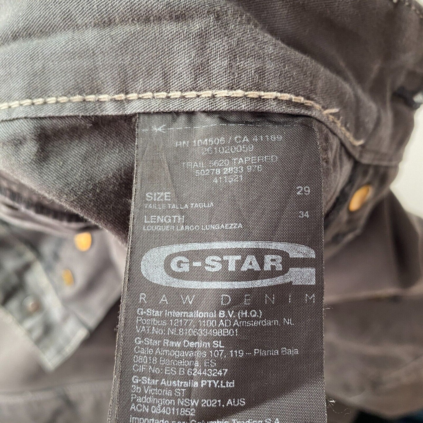 G-STAR TRAIL 5620 Jean coupe fuselée classique gris foncé W29 L34