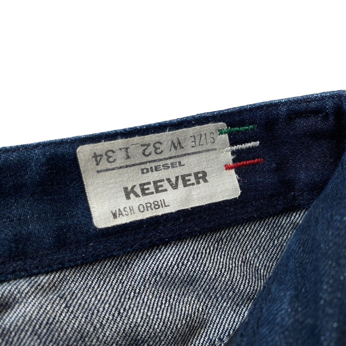 Diesel KEEVER Dunkelblaue Slim Straight Fit Jeans W32 L34 Made in Italy