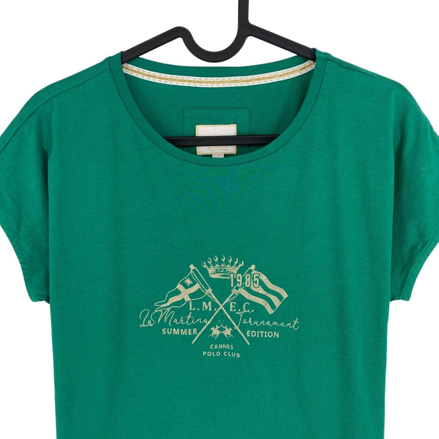 LA MARTINA Women Green Crew Neck T Shirt Size 1 / XS