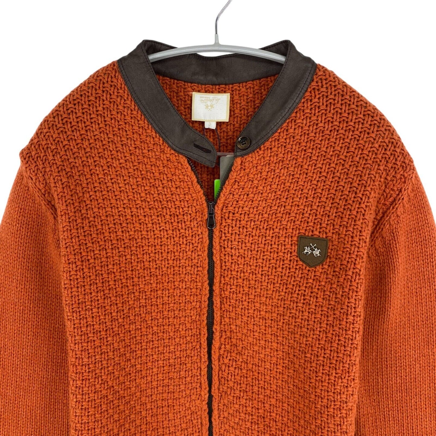 LA MARTINA Orange Knitted Full Zip Sweater Jumper Size 3 / M