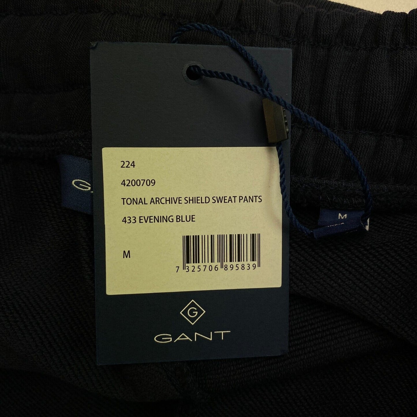 GANT Navy Blue Tonal Archive Shield Sweatpants Trousers Size M