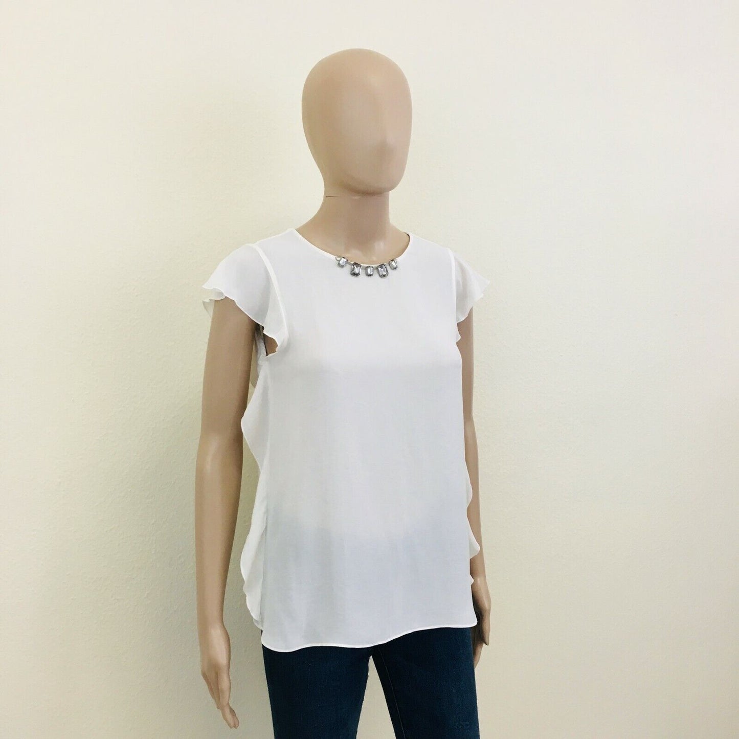 ZARA Milk White Blouse Shirt Top Size XS M