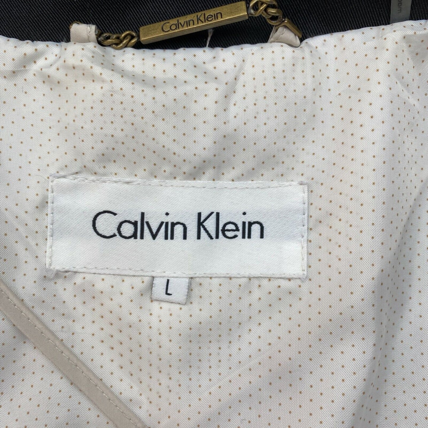 Calvin Klein Trenchcoat aus schwarzer Baumwollmischung, Größe L