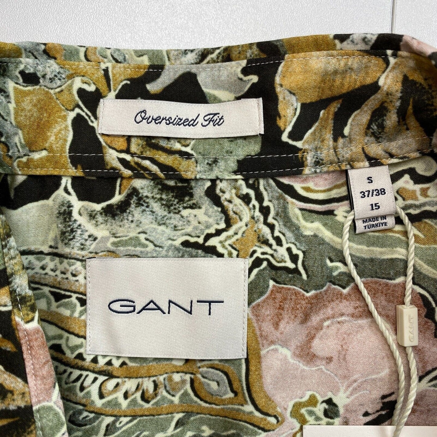 GANT Colored Oversized Paisley Lyocell Shirt Size S 37/38 15